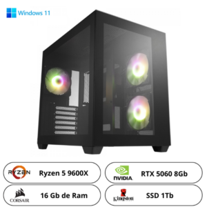 Pc Gamer Avançado Ryzen 5 9600X + Rtx 5060 8GB
