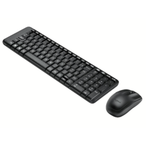 Combo Teclado e Mouse sem fio Logitech MK220 com Design Compacto, Layout ABNT2, Preto