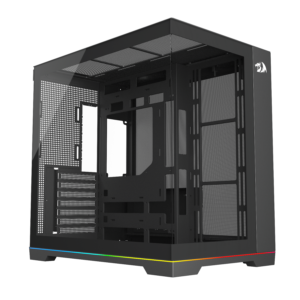 Gabinete Gamer Redragon Scalpel ARGB, ATX Aquário com Fita de LED. USB 3.0 GC-628, Preto