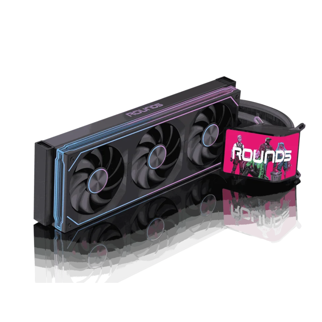Water Cooler Round5 Horizon 360mm ARGB Tela Curva LCD 6,67" Preto
