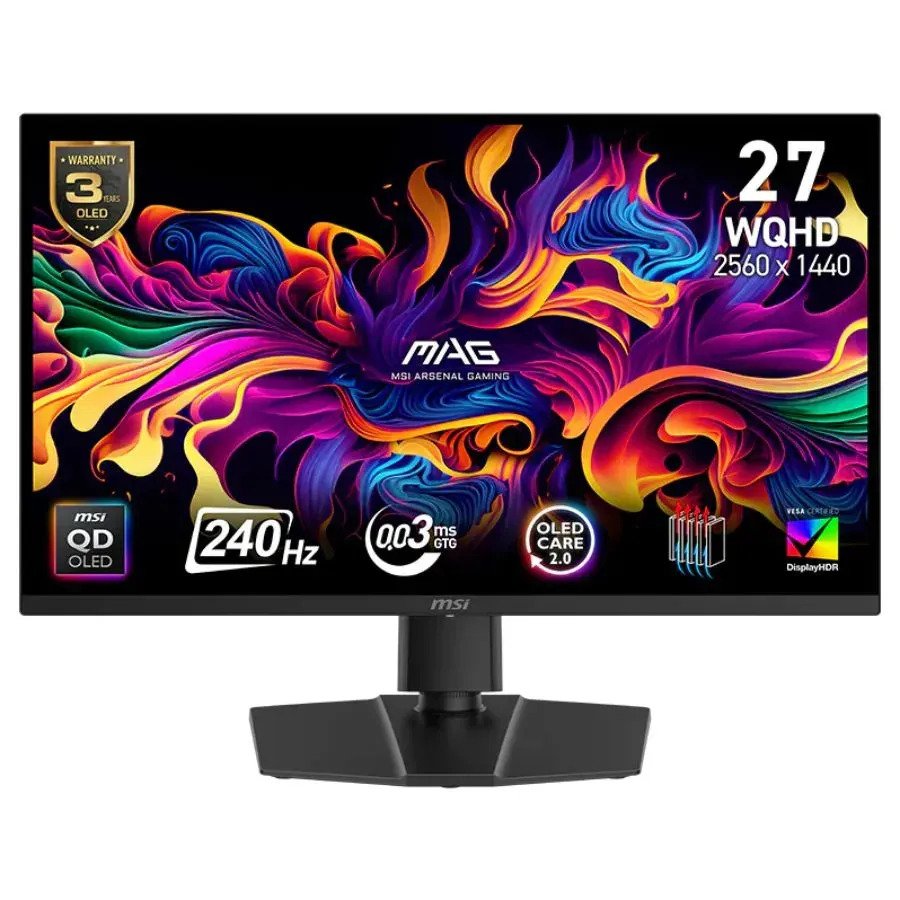 Monitor MSI MAG 271QP QD-OLED X24 — vista frontal