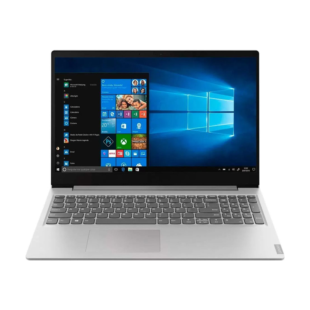 Notebook Lenovo IdeaPad S145 81V70008BR, Ryzen 5 3500U, 8GB, SSD 256GB, 15,6″ — vista frontal