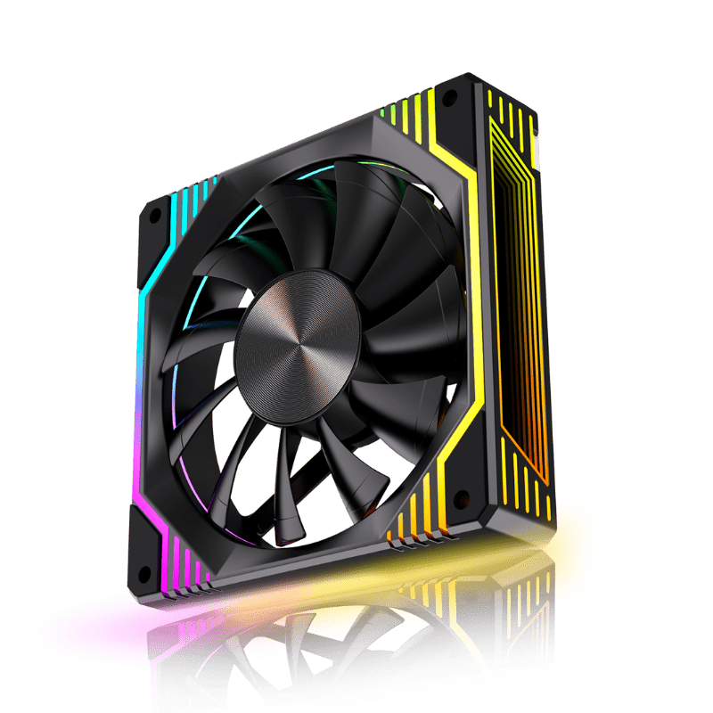 Fan Round5 Windforce Forward ARGB 120mm PWM Preto — vista angular do fan