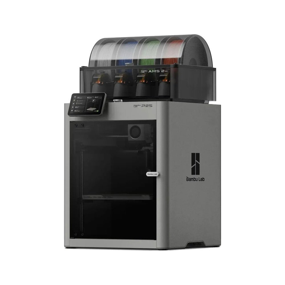 Impressora 3D Bambu Lab P2S Combo com AMS 2 Pro — vista frontal lateral