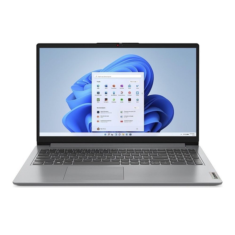 Notebook Lenovo IdeaPad 1 82VY000SBR Intel Core i3-1215U, 8GB, SSD 256GB, 15,6″, Windows 11 Home — vista frontal