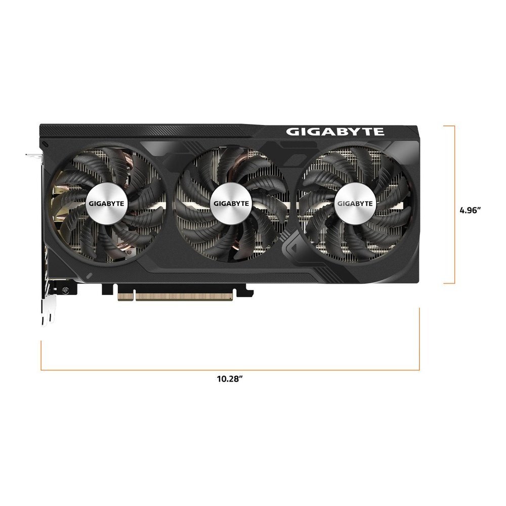 Placa de Vídeo Gigabyte GeForce RTX 4070 SUPER WINDFORCE OC 12G, 12GB GDDR6X — vista lateral
