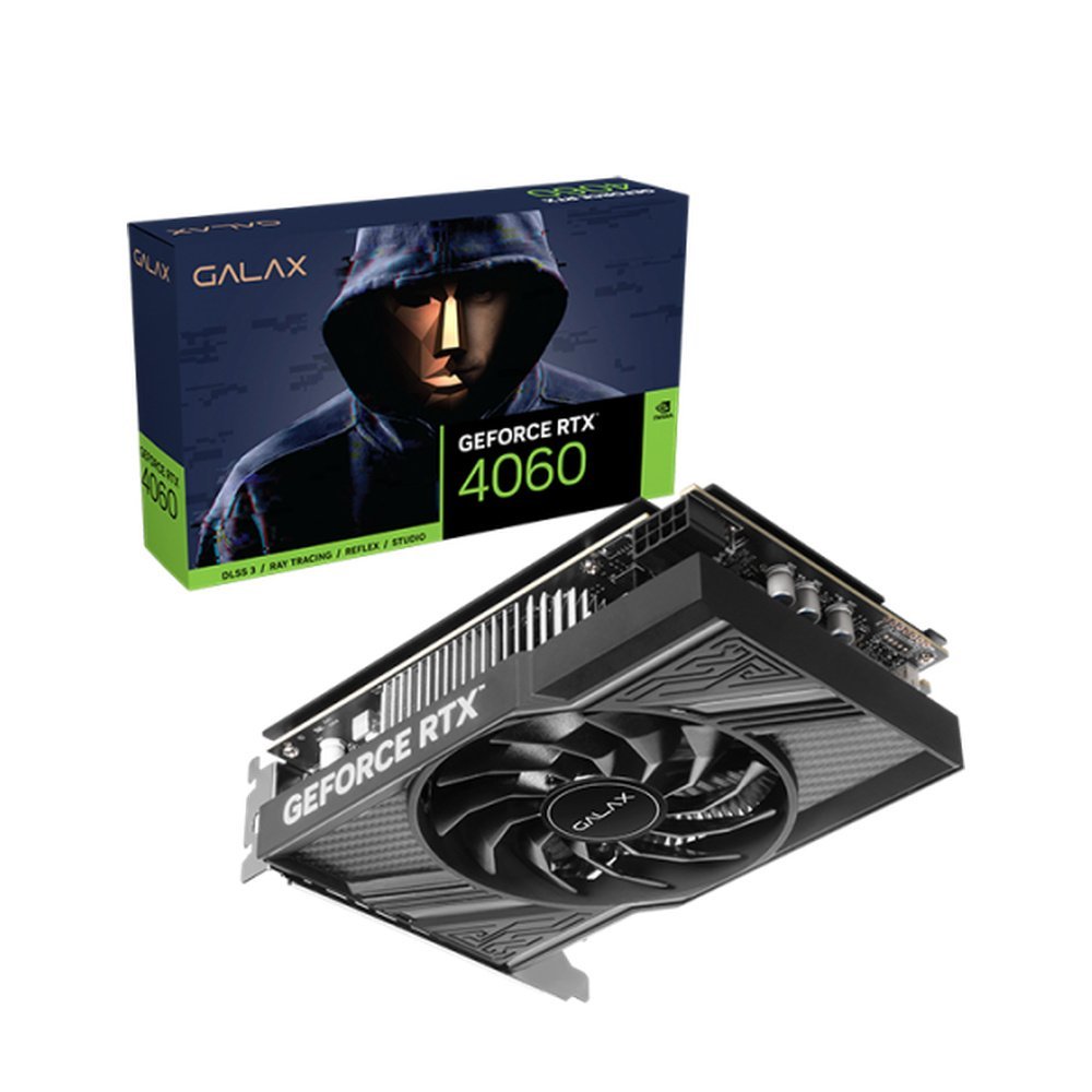 Placa de Vídeo GALAX GeForce RTX 4060 1-Click OC 1X 8GB GDDR6 128-bit — Placa com caixa