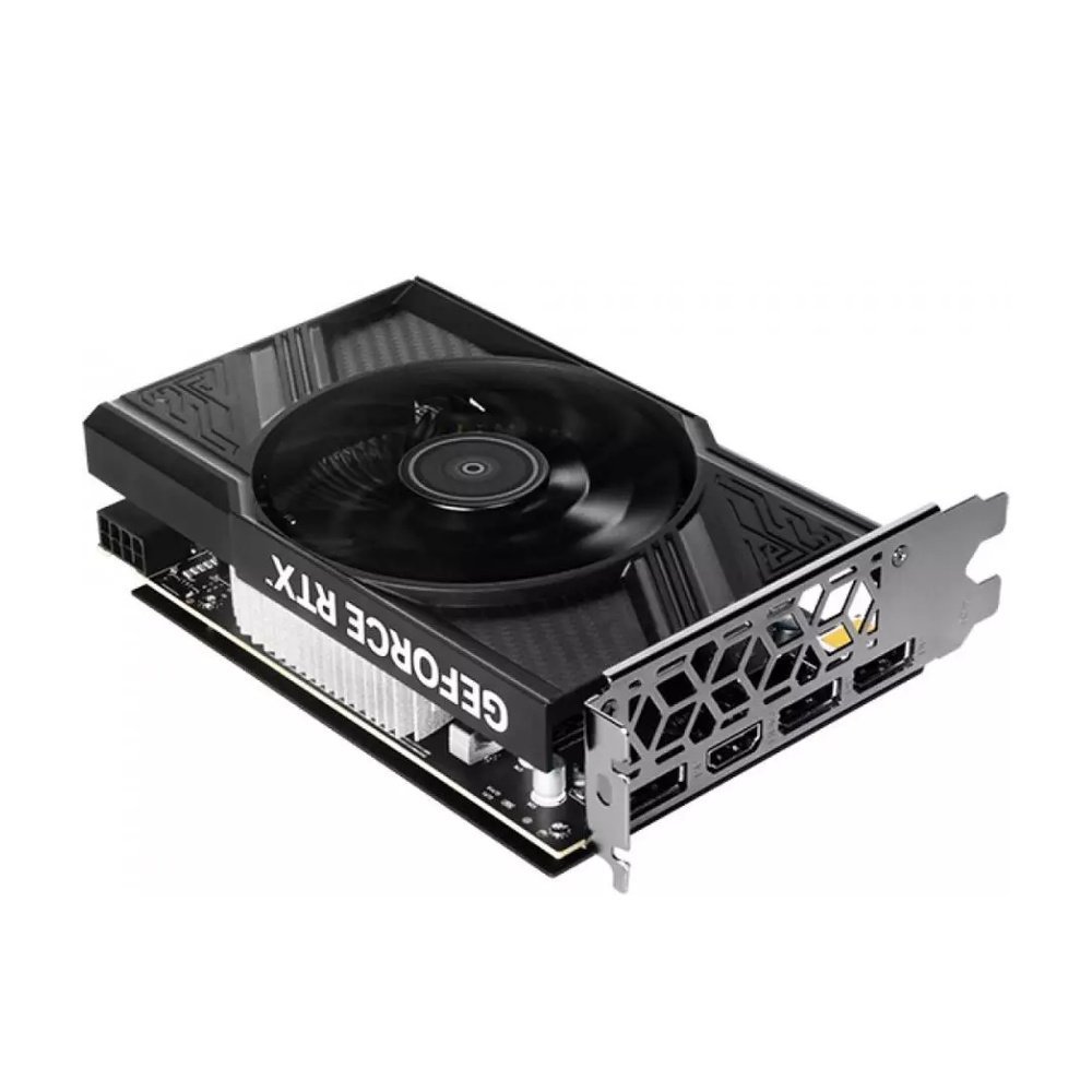 Placa de Vídeo GALAX GeForce RTX 4060 1-Click OC 1X 8GB GDDR6 128-bit — Vista frontal em perspectiva