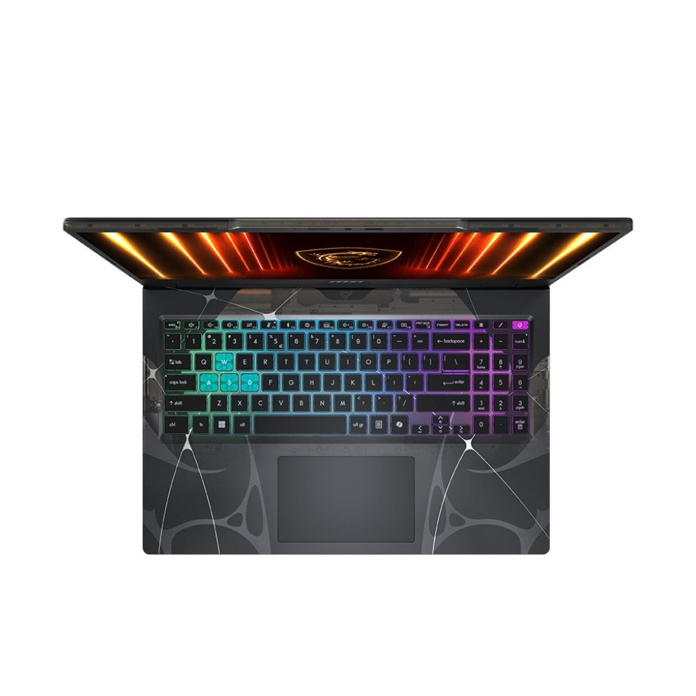 Notebook Gamer MSI Cyborg 15 B2RWFKG, Intel Core 5 210H, 16GB, SSD 512GB, RTX 5060 8GB, 15,6″ Full HD 144Hz — vista superior frontal aberta