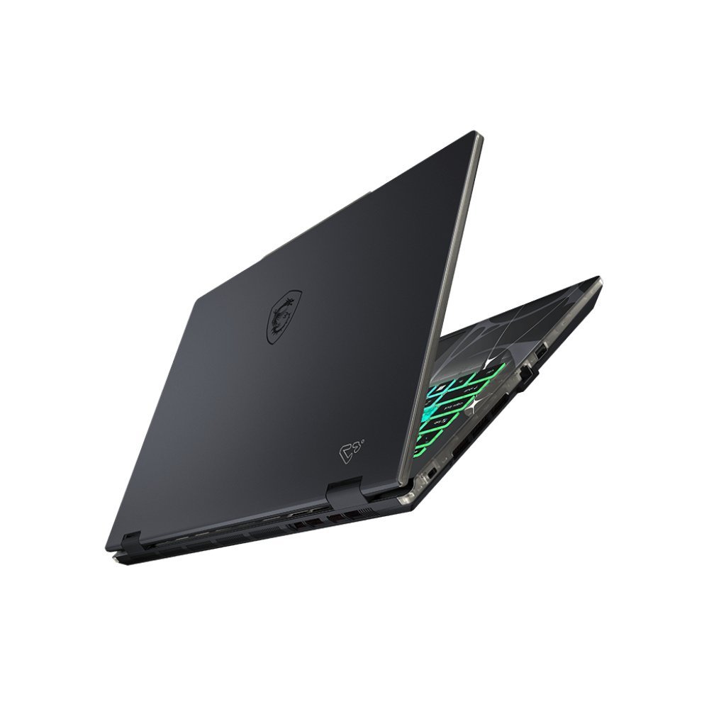 Notebook Gamer MSI Cyborg 15 B2RWFKG, Intel Core 5 210H, 16GB, SSD 512GB, RTX 5060 8GB, 15,6″ Full HD 144Hz — vista traseira aberta