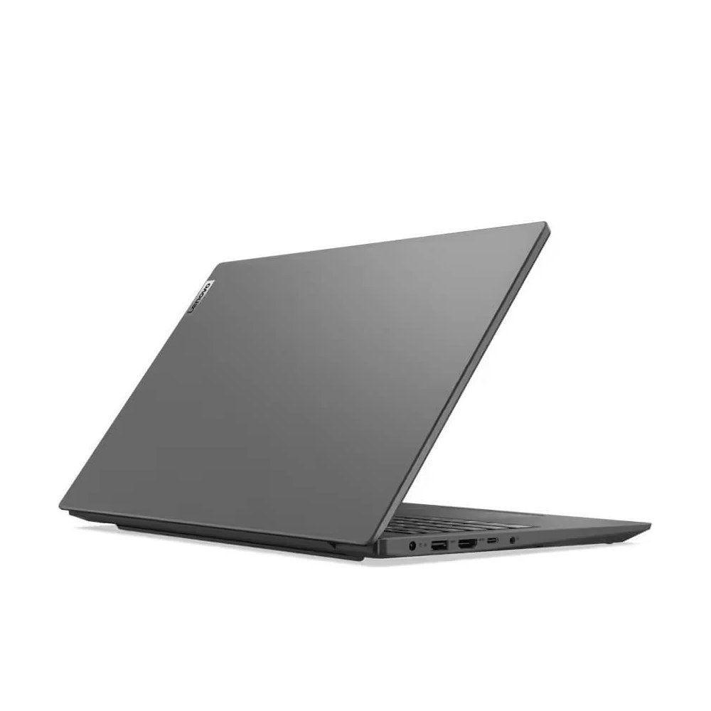 Notebook Lenovo V15 G3 82UM0007BR, Intel Core i5-1235U, 8GB DDR4, SSD 512GB, 15,6″ Full HD, Windows 11 Pro — vista traseira esquerda com portas
