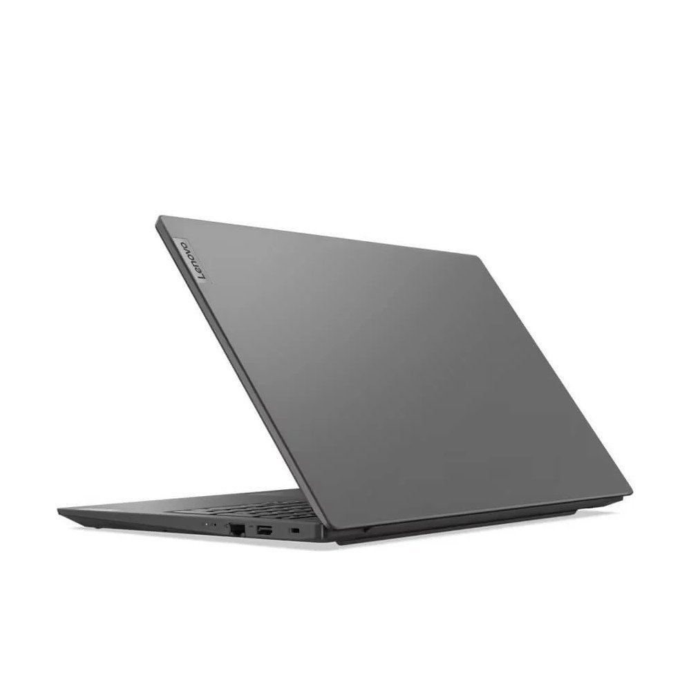 Notebook Lenovo V15 G3 82UM0007BR, Intel Core i5-1235U, 8GB DDR4, SSD 512GB, 15,6″ Full HD, Windows 11 Pro — vista traseira direita com portas