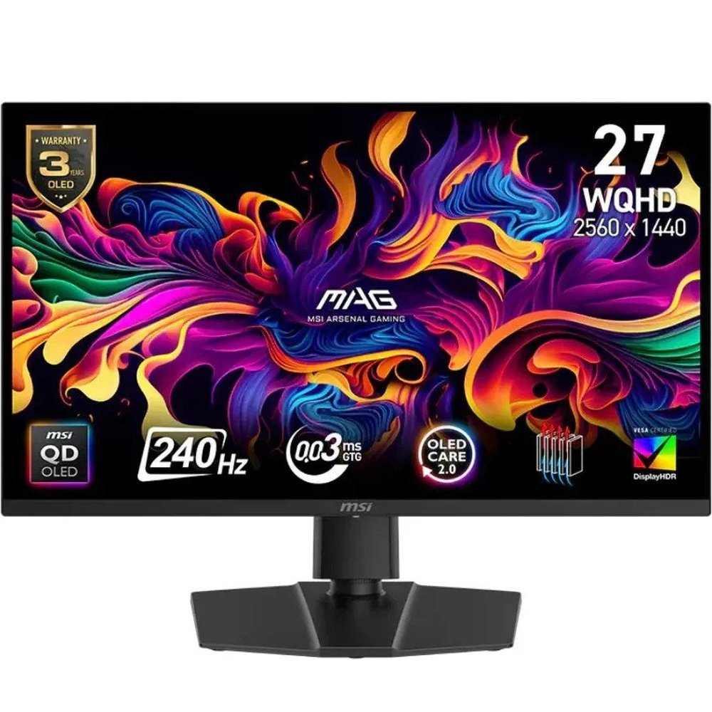 Monitor Gamer MSI MAG 271QP QD-OLED X24 27″, WQHD, 240 Hz, 0,03 ms — capa alinhada