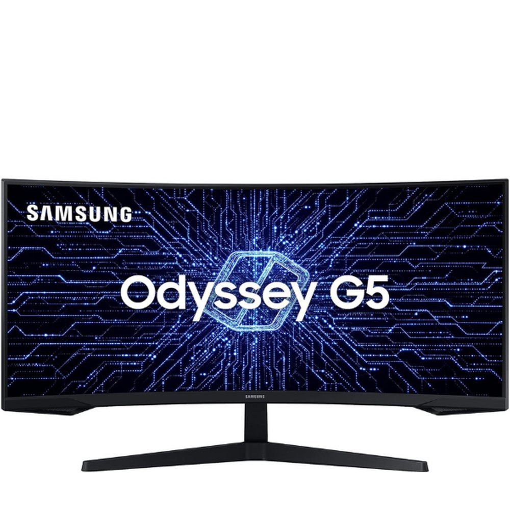 Monitor Gamer Curvo Samsung Odyssey G5, Ultra WQHD, 165Hz, 1ms, Tela 34' ultrawide, Preto — capa alinhada
