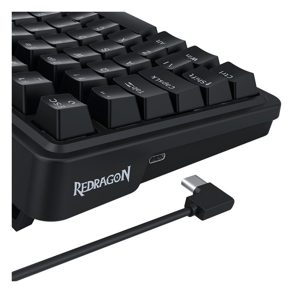 Teclado Magnético Gamer Redragon Eisa K686RGB-M, 1800 Compact, RGB, Switch UltraMag Linear, ABNT2, Preto — conexão USB-C