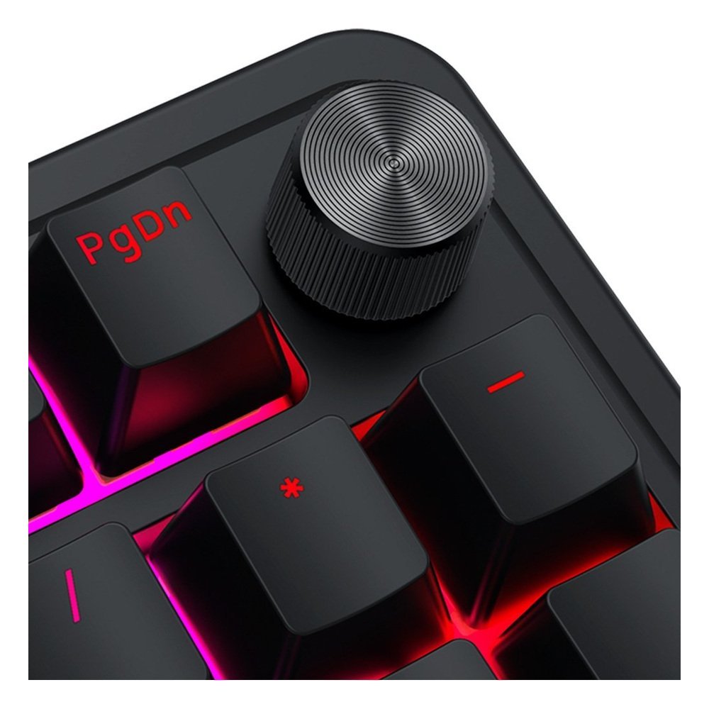 Teclado Magnético Gamer Redragon Eisa K686RGB-M, 1800 Compact, RGB, Switch UltraMag Linear, ABNT2, Preto — controle de volume