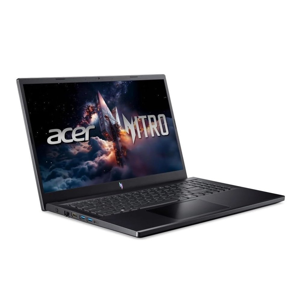 Notebook Acer Nitro V15 ANV15-41-R8ZP, Ryzen 7 7735HS, 16GB, SSD 1TB, RTX 4050, 15,6″ 165Hz — Vista em ângulo esquerdo
